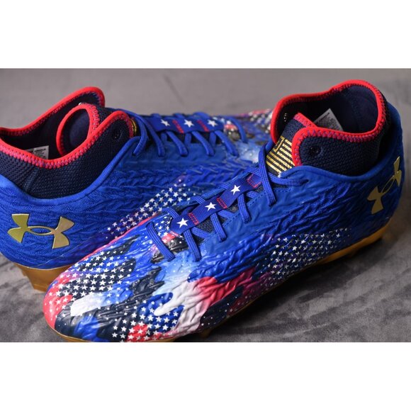 New! Size: 12.5 Men | Under Armour Spotlight 4 MC Clone USA Cleats | 3027296-400 main image 5